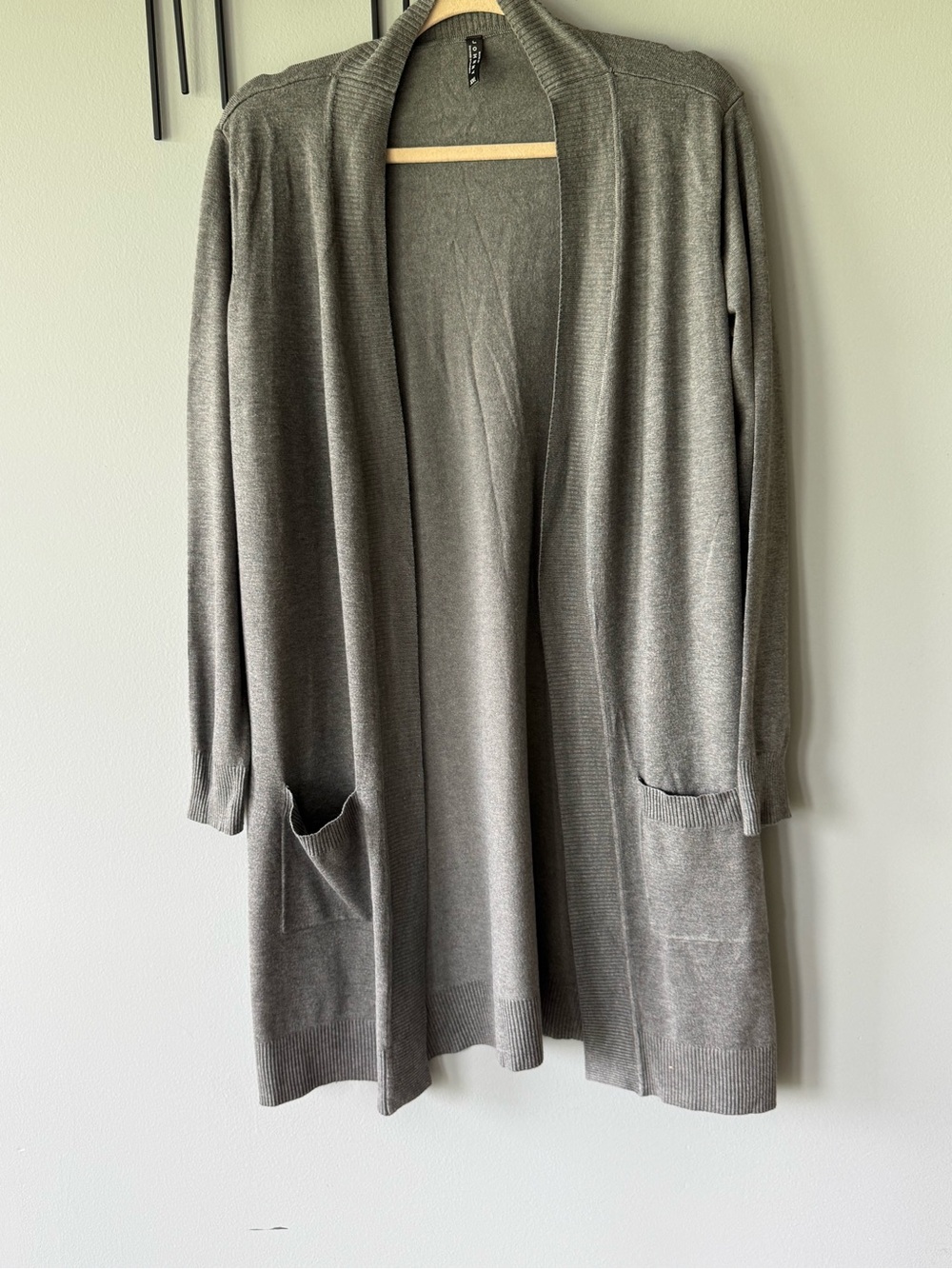 Gray Open Front Women's Cardigan